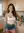 Brunette amber eyes kitchen smile