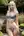 Platinum blonde in garden lingerie