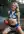 Blonde cheerleader straddle on court