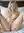 Blue eyed blonde spreads wide
