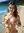Topless beach cabana in red bikini