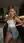 Blonde kitchen crop top pose
