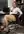 Blonde in open blouse office chair