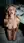 Nude blonde on hotel bathroom floor