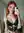 Curvy redhead D-cup cleavage in sheer black lace