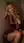 Blonde in open satin robe on wall