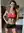 Curvy ebony in pink sports bra mirror selfie