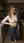 Curvy blonde kitchen pose