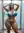 Blonde in teal bikini shower