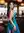 Asian in blue satin dress restaurant