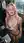 Pink hair gym lingerie pose
