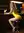 Backless yellow dress barstool glance