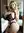 Curvy blonde pulls lace bra down