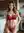 Red lace bra kitchen pose