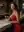 Red satin dress cleavage at bar