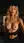 Topless blonde kitchen counter gaze