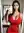 Red dress mirror selfie in bedroom