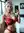 Blonde in red lace lingerie selfie