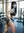 Gym selfie in navy crop top