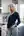 Slim blonde cleavage in kitchen