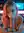 Neon living room topless blowjob