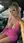 Blonde cleavage selfie in pink dress
