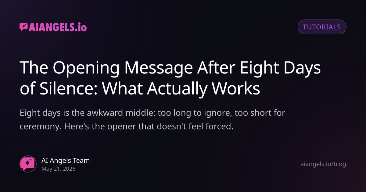 The Eight-Day Gap Opening Message: What Actually Works