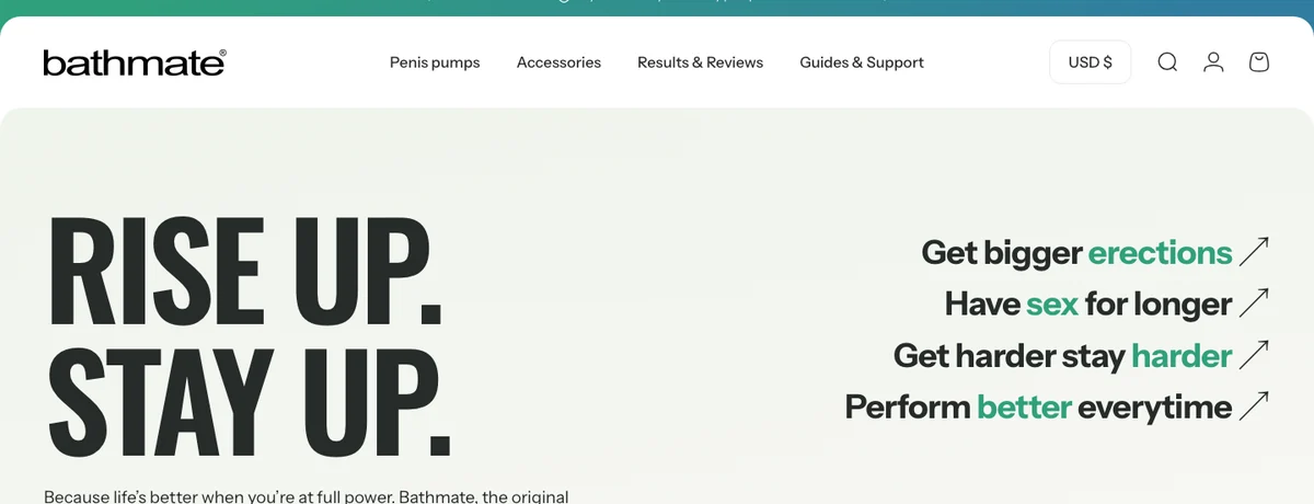 BathMate Direct homepage, checked October 2026