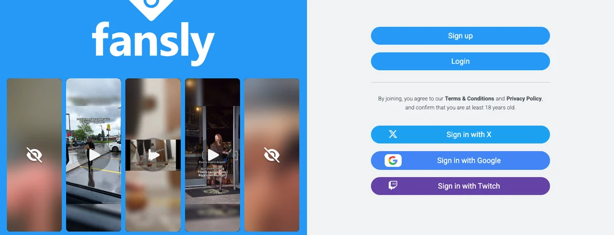 Fansly homepage, checked October 2026