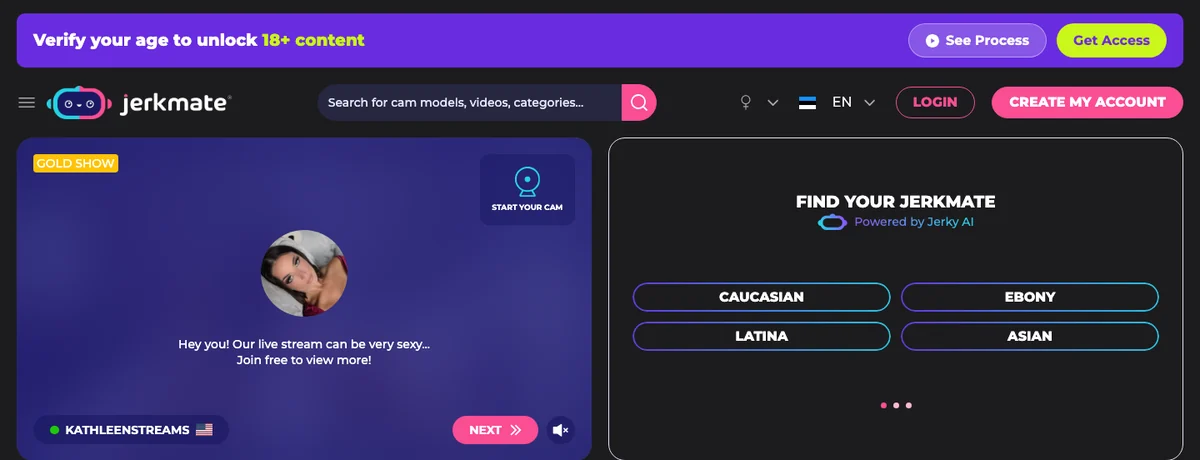 JerkMate homepage, checked October 2026