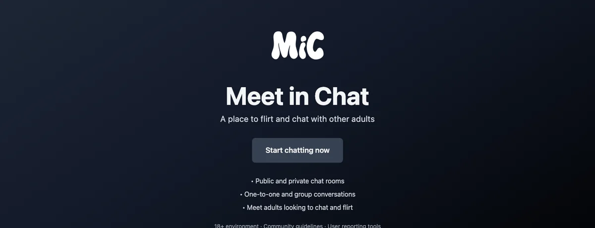 Meet In Chat homepage, October 2026