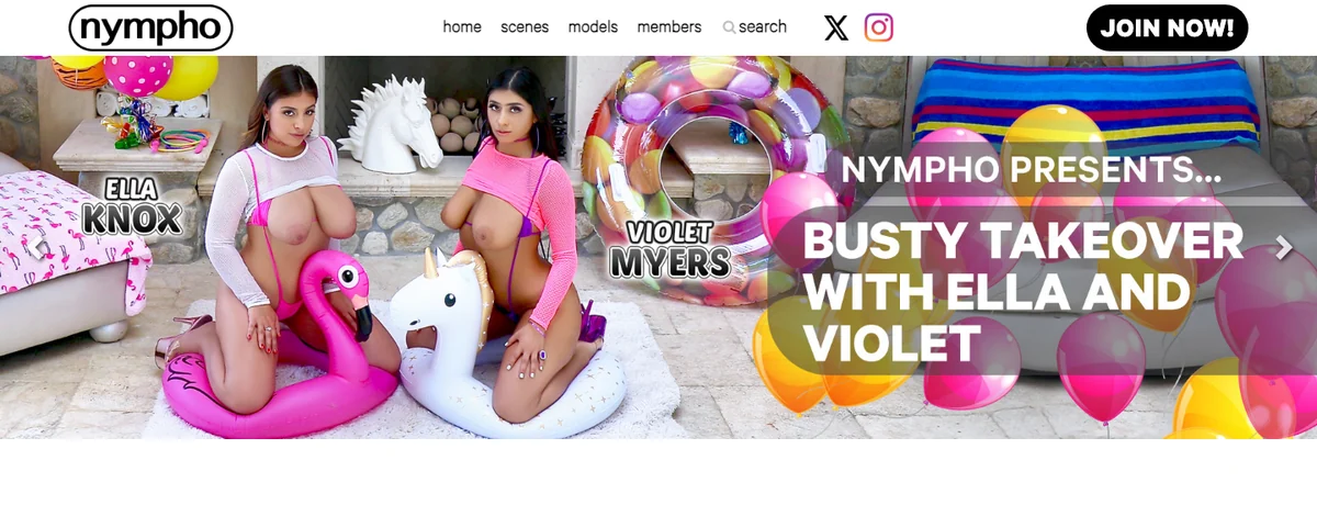 Nympho.com homepage, checked October 2026
