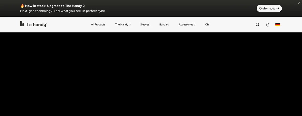 The Handy Feeling homepage, checked October 2026