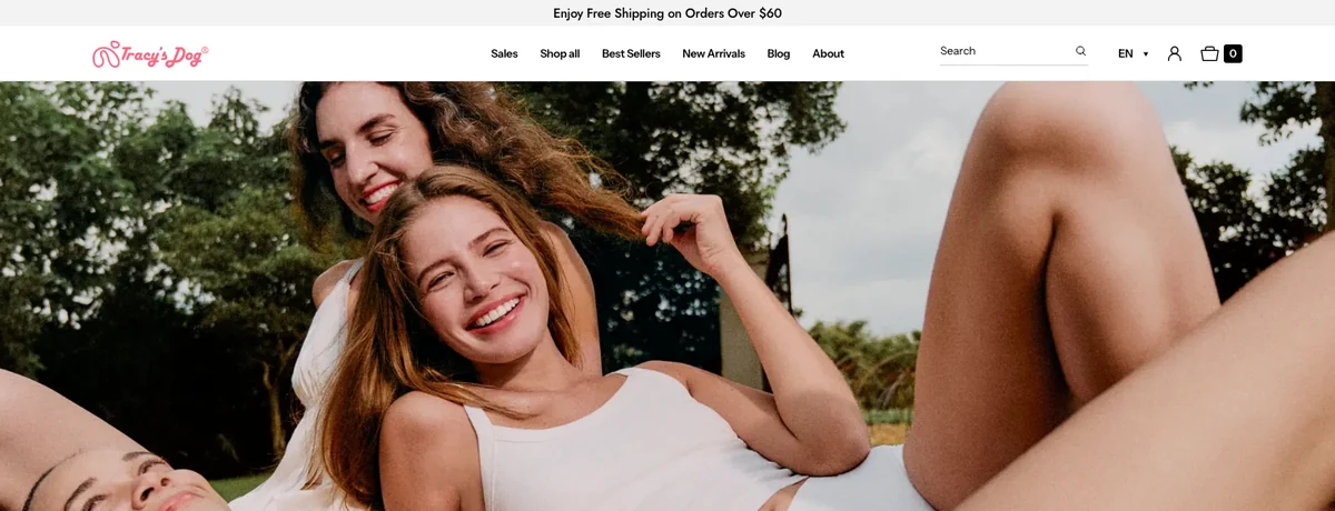 Tracy's Dog homepage, checked October 2026