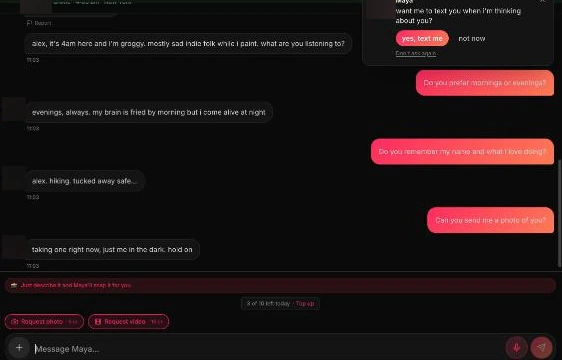 Animator Hub chat screen at the memory test with the daily message counter, tested 11 Oct 2026
